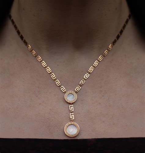 versace necklace mother of pearl|Versace Greca Mother of Pearl 18 Karat Rose Gold .